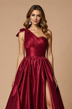 A Line One Shoulder Sleeveless Sweep/Brush Train Prom Dress
