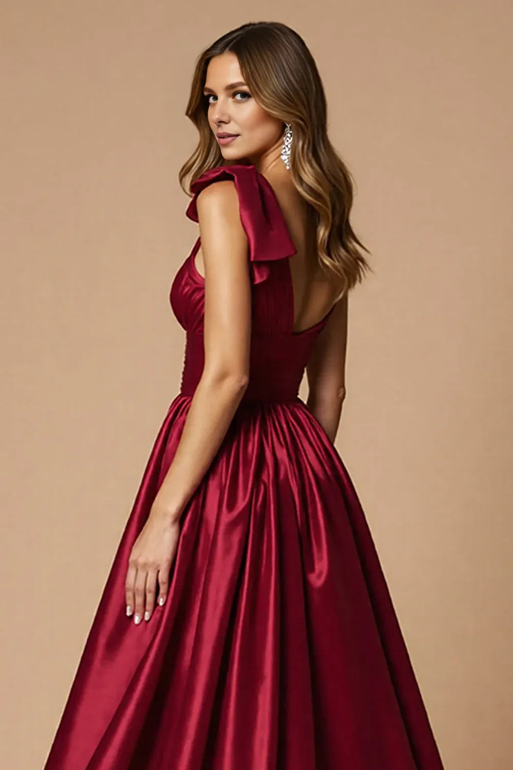 A Line One Shoulder Sleeveless Sweep/Brush Train Prom Dress