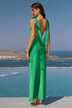 Bodycon Jewel Neck Sleeveless Flower Floor-Length Prom Dress