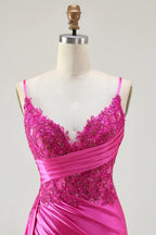 Mermaid Corset Sleeveless Appliqued Floor-Length Prom Dress