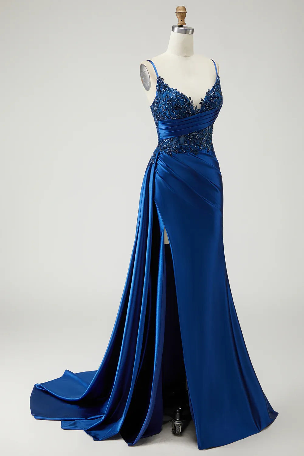 Mermaid Corset Sleeveless Appliqued Floor-Length Prom Dress