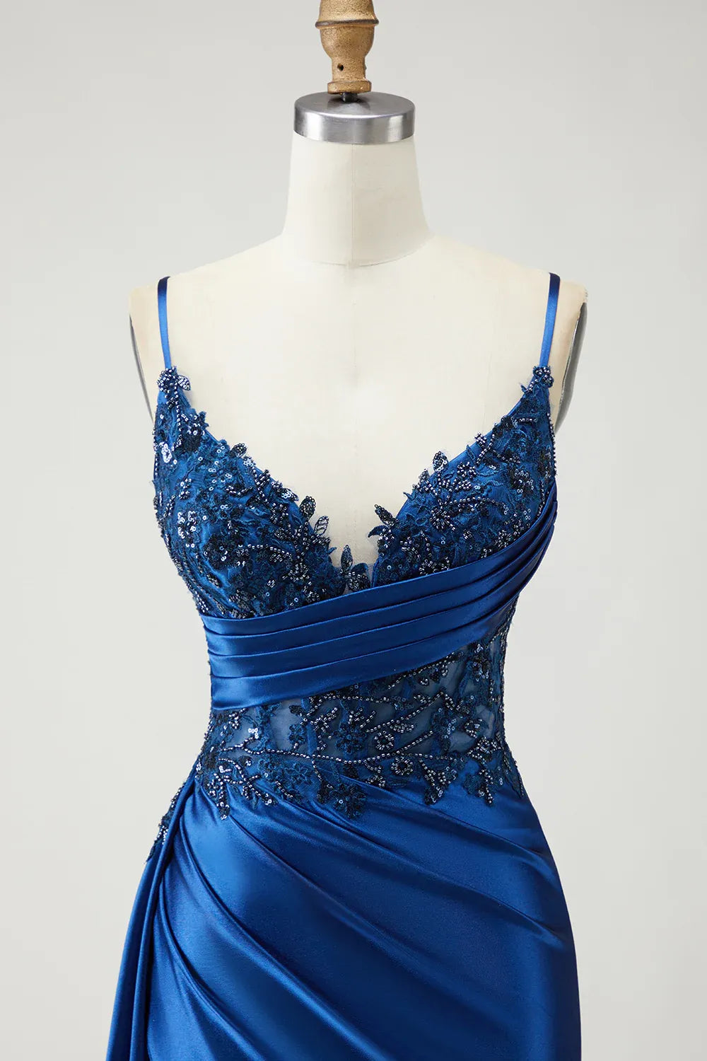 Mermaid Corset Sleeveless Appliqued Floor-Length Prom Dress