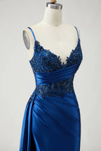 Mermaid Corset Sleeveless Appliqued Floor-Length Prom Dress