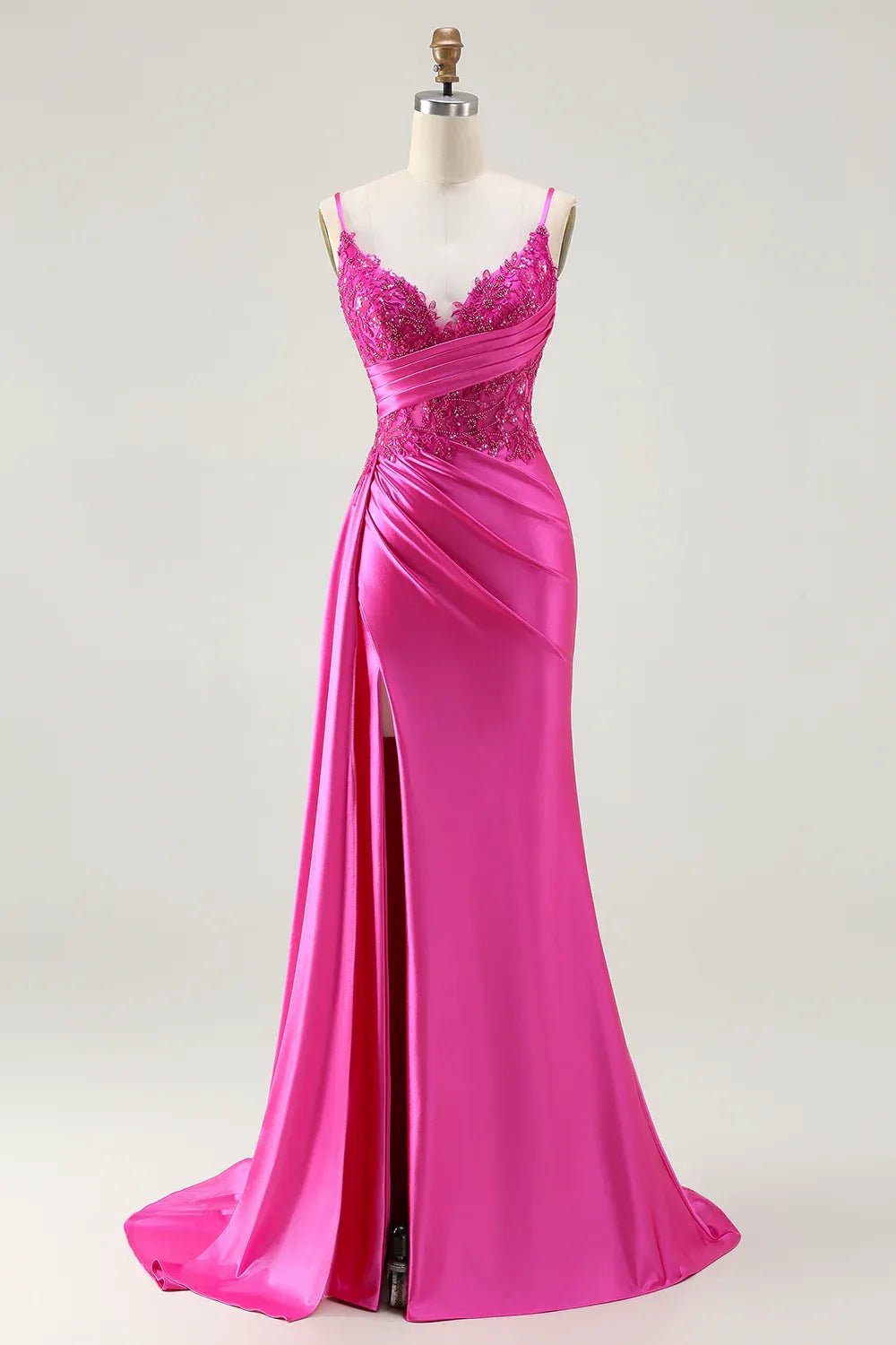 Mermaid Corset Sleeveless Appliqued Floor-Length Prom Dress