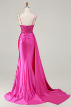 Mermaid Corset Sleeveless Appliqued Floor-Length Prom Dress