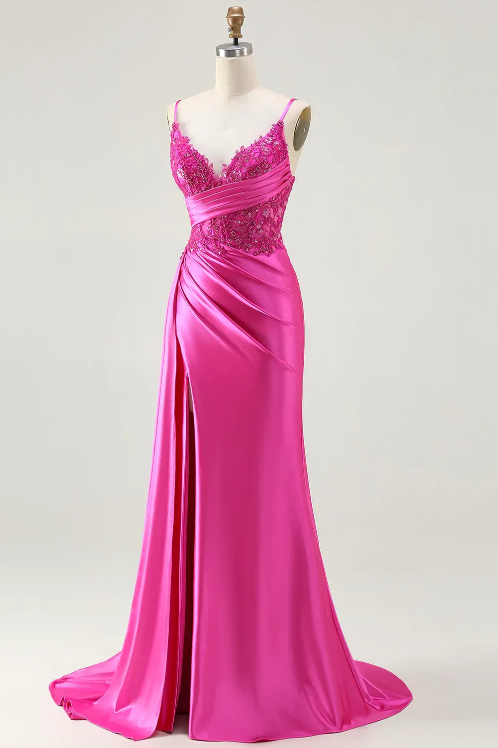 Mermaid Corset Sleeveless Appliqued Floor-Length Prom Dress