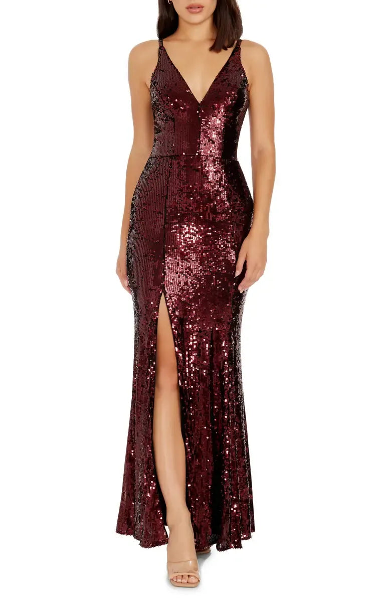 Mermaid Deep V-neck Sleeveless Floor-Length Prom Dress