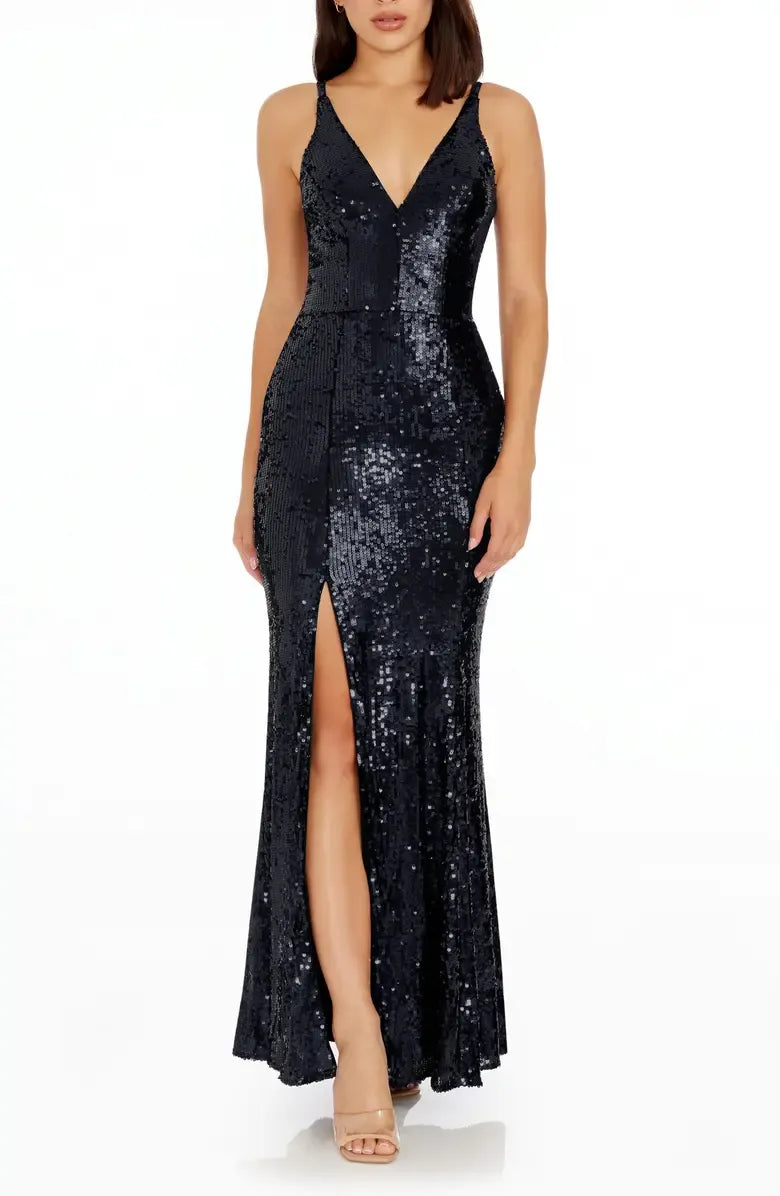 Mermaid Deep V-neck Sleeveless Floor-Length Prom Dress