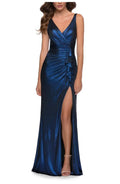 Mermaid Deep V-neck Sleeveless V Back Sweep/Brush Train Prom Dress