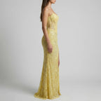 Glamorous Mermaid Prom Dress With Strapless Corset Lace Overlay Sequin Shine High Slit For Prom Queens