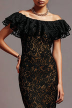 Mermaid/Trumpet Off the Shoulder Ruffles Sleeve Floor-Length Prom Dress
