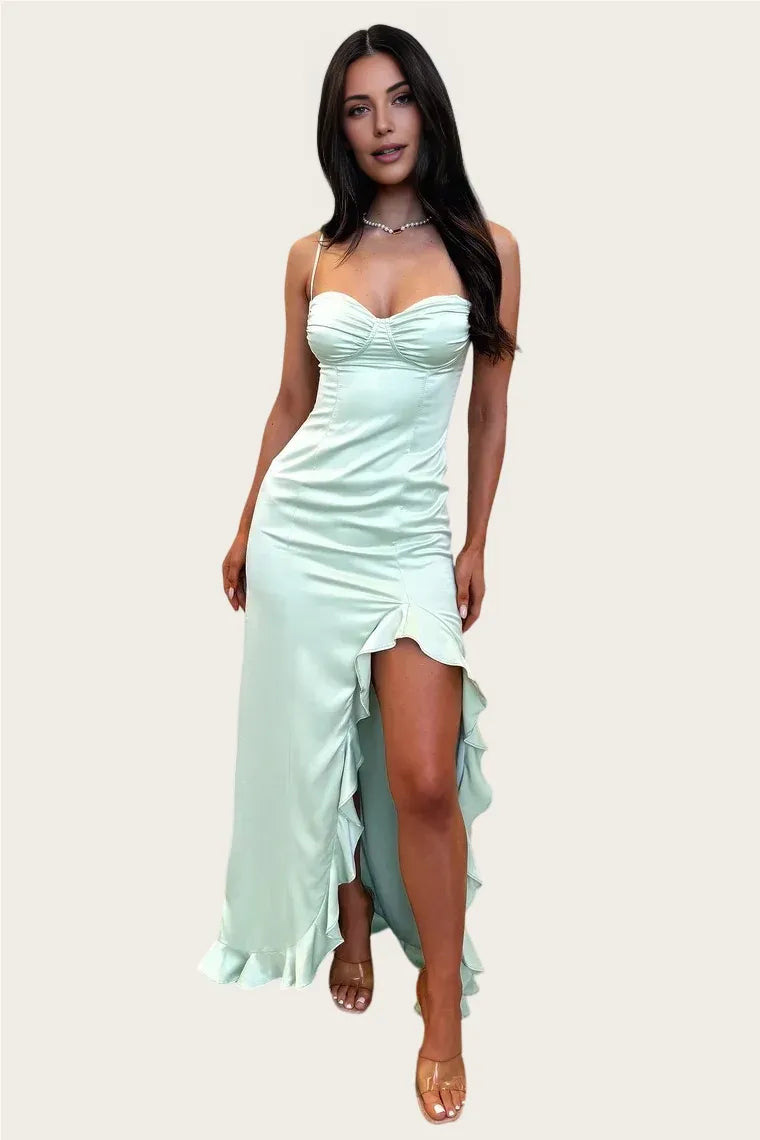 Mermaid/Trumpet Spaghetti Straps Sleeveless Floor-Length Prom Dress