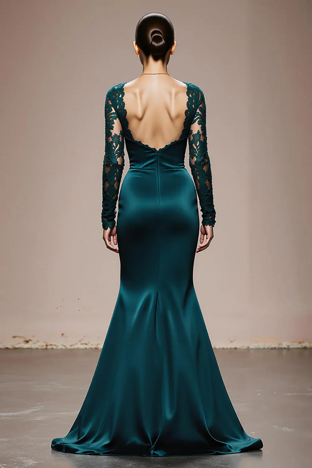Mermaid/Trumpet Square Neck Sleeves Sweep/Brush Train Prom Dress