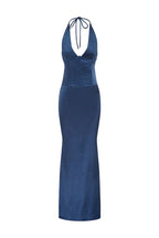 Sheath/Column Halter Neck Sleeveless Floor-Length Prom Dress