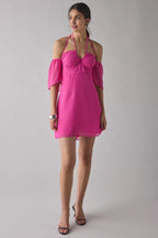 Sheath/Column Off-The-Shoulder Flutter Sleeve Short-Mini Homecoming Dress
