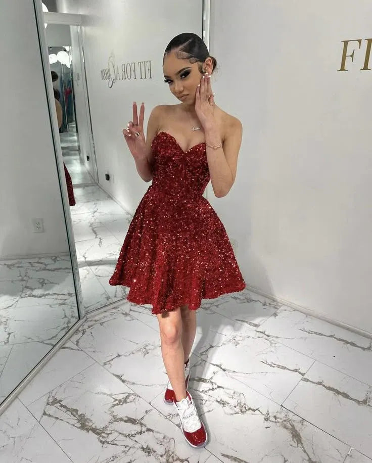 Strapless Skater Mini Dress