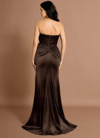 Glitter Velvet Convertible Strap Mermaid Bow Waist Open Back Train High Slit Floor Length For Sale Prom Dress