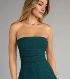Glitter Bodycon Strapless Sleeveless Backless Short-Mini Homecoming Dresses