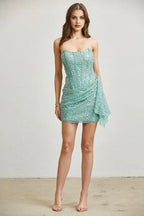 Glitter Sheath/Column Strapless Sleeveless Zipper Up Short-Mini Homecoming Dress