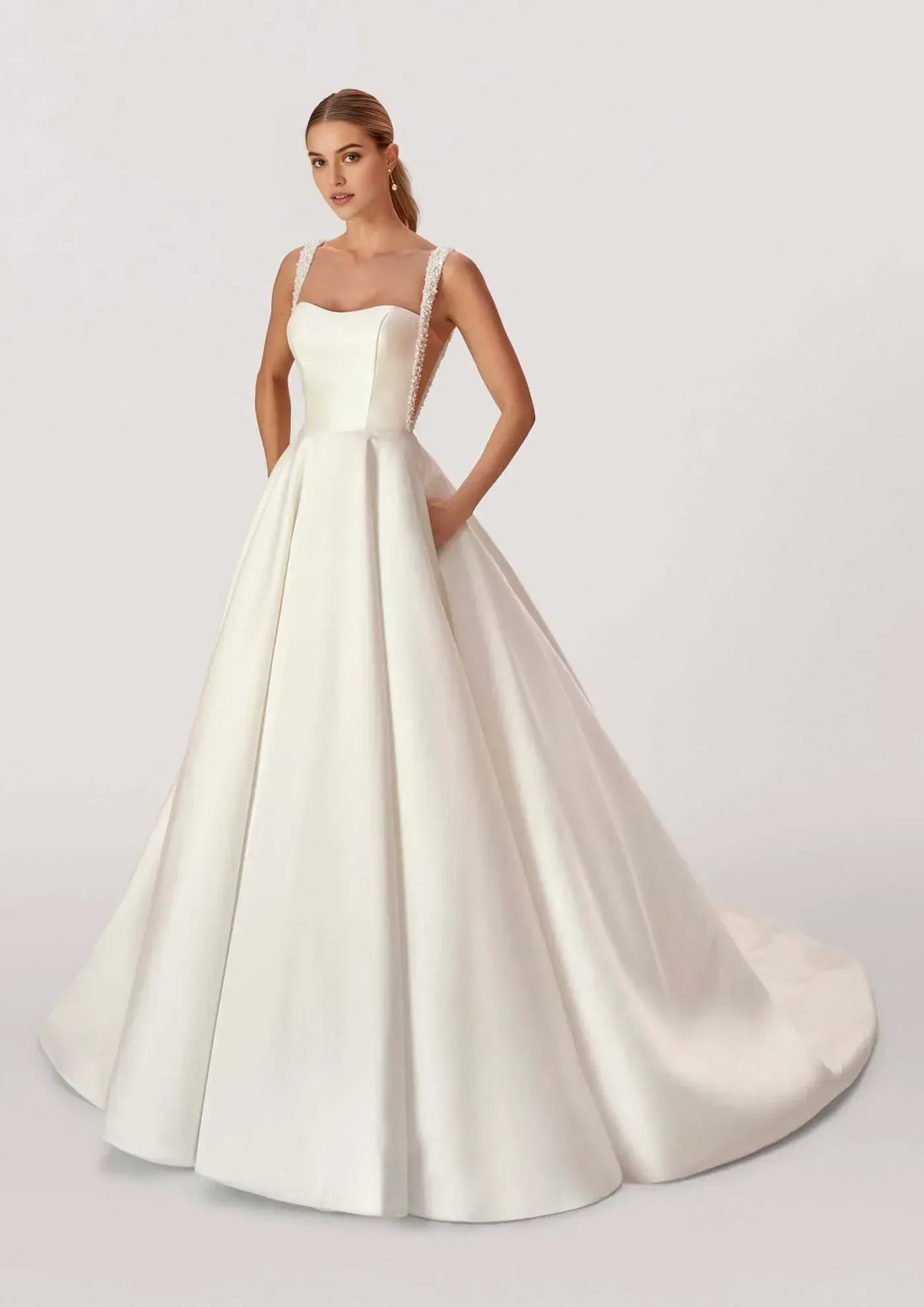 Glorious Ball Gown Sweetheart Neckline Sleeveless Button Back Floor Length Wedding Dress