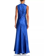 Glossy Trumpet Cowl Neck Sleeveless Zipper Back Floor Length Hot Sale Prom Dress