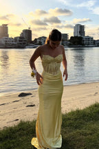 Sequin Lace Mermaid Strapless Sweetheart Zipper-Back Floor-Length Prom Dress