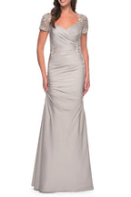 Gorgeous Lace Detail Mermaid Sweetheart Neck Short Sleeve Zipper Back Floor Length Evening Dress