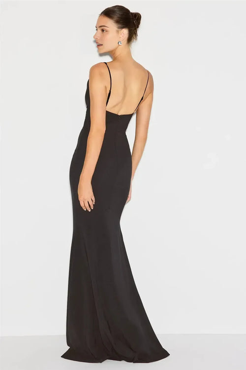 Gorgeous Mermaid Cowl Neck Sleeveless Open Back Floor Length Plus Size Prom Dress