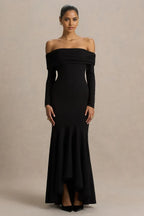 Gorgeous Mermaid Off Shoulder Long Sleeve Zipper Back Floor Length Evening Dress