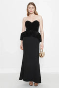 Gorgeous Mermaid Sweetheart Neck Sleeveless Peplum Accent Floor Length Plus Size Prom Dress