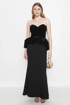 Gorgeous Mermaid Sweetheart Neck Sleeveless Peplum Accent Floor Length Plus Size Prom Dress