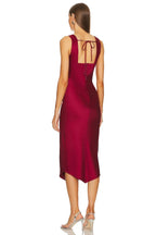 Gorgeous Sheath Cowl Neck Sleeveless Tie Back Midi Evening Dress
