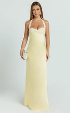 Gorgeous Sheath Halter Sleeveless Tie Back Floor Length Plus Size Evening Dress