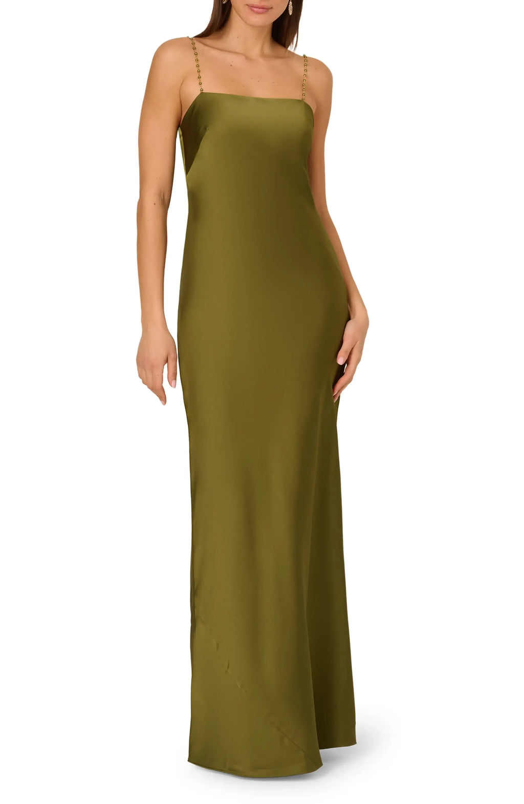 Gorgeous Sheath Square Neck Sleeveless Tie Back Floor Length Evening Dress