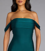 Gorgeous Trumpet Off Shoulder Short Sleeve Open Back Floor Length Prom Dress