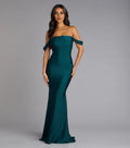 Gorgeous Trumpet Off Shoulder Short Sleeve Open Back Floor Length Prom Dress