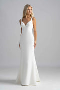 Gorgeous Trumpet Sweetheart Neckline Sleeveless Cowl Back Floor Length Wedding Dress