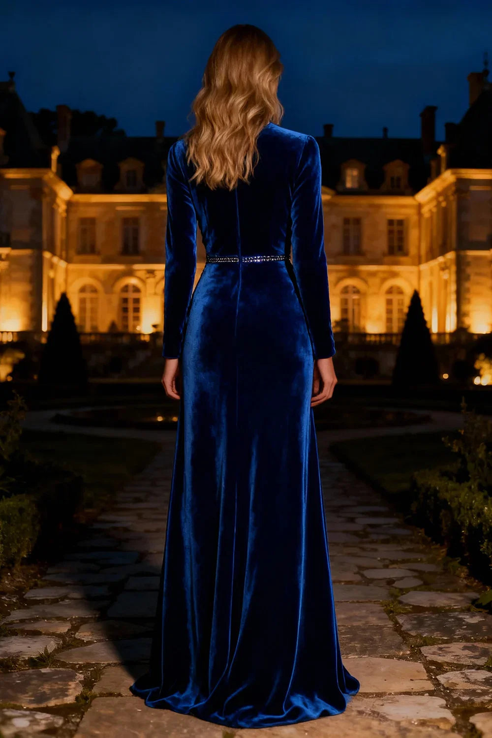 Mermaid/Trumpet High Neck Long Sleeve Sweep/Brush Train Winter Prom Dress