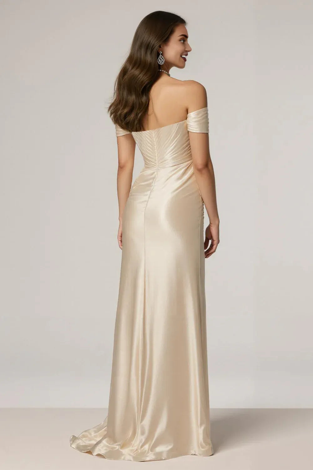 Mermaid/Trumpet Off the Shoulder Sleeveless Floor-Length Prom Dress