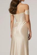 Mermaid/Trumpet Off the Shoulder Sleeveless Floor-Length Prom Dress