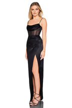 Sheath/Column Spaghetti Straps Sleeveless Floor-Length Prom Dress