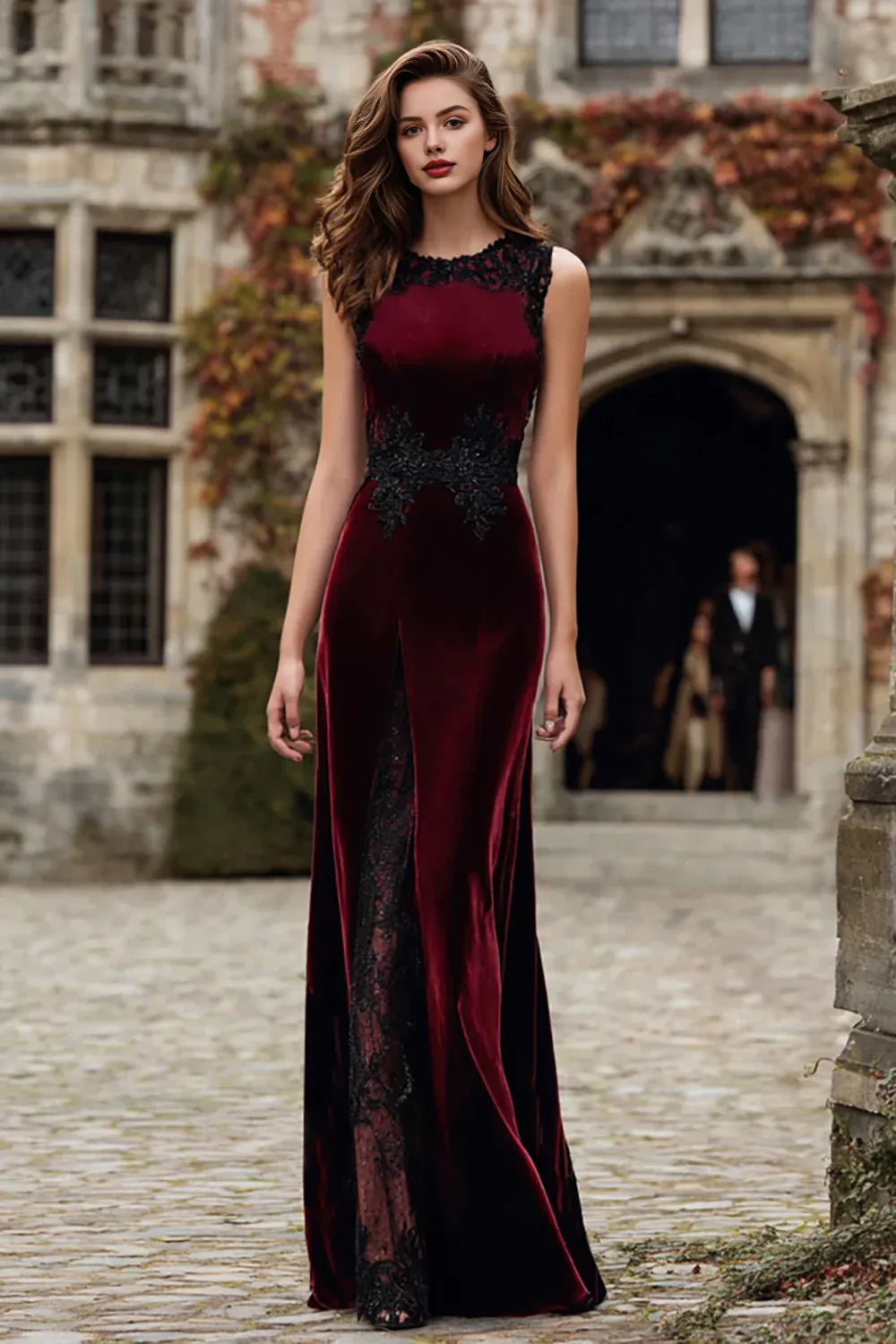 Mermaid/Trumpet Round Neck Sleeveless Sweep/Brush Train Prom Dress