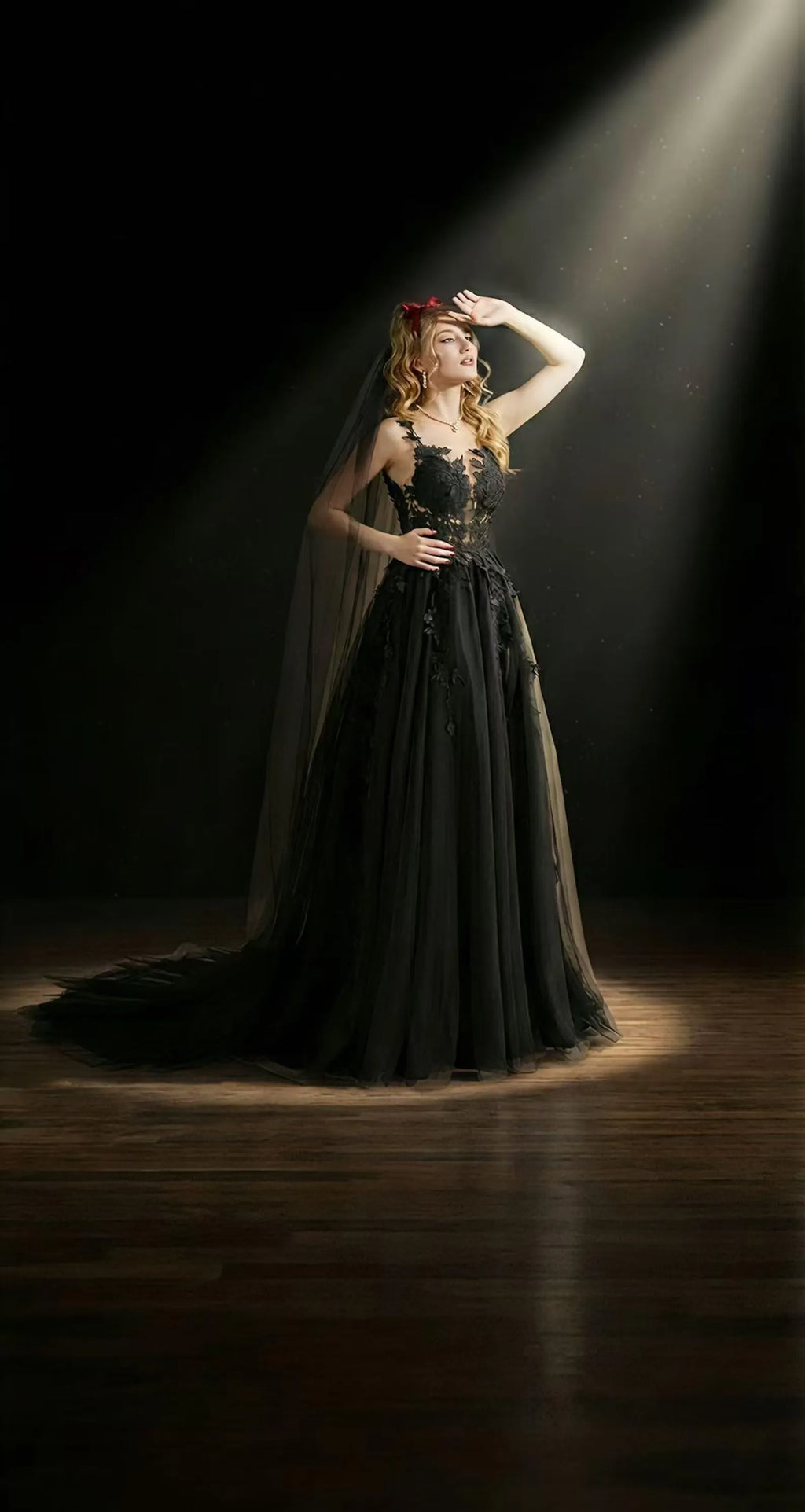 Gothic Ballgown Wedding Dress For Bold Modern Brides Spaghetti Strap Lace Appliques Sheer Bodice
