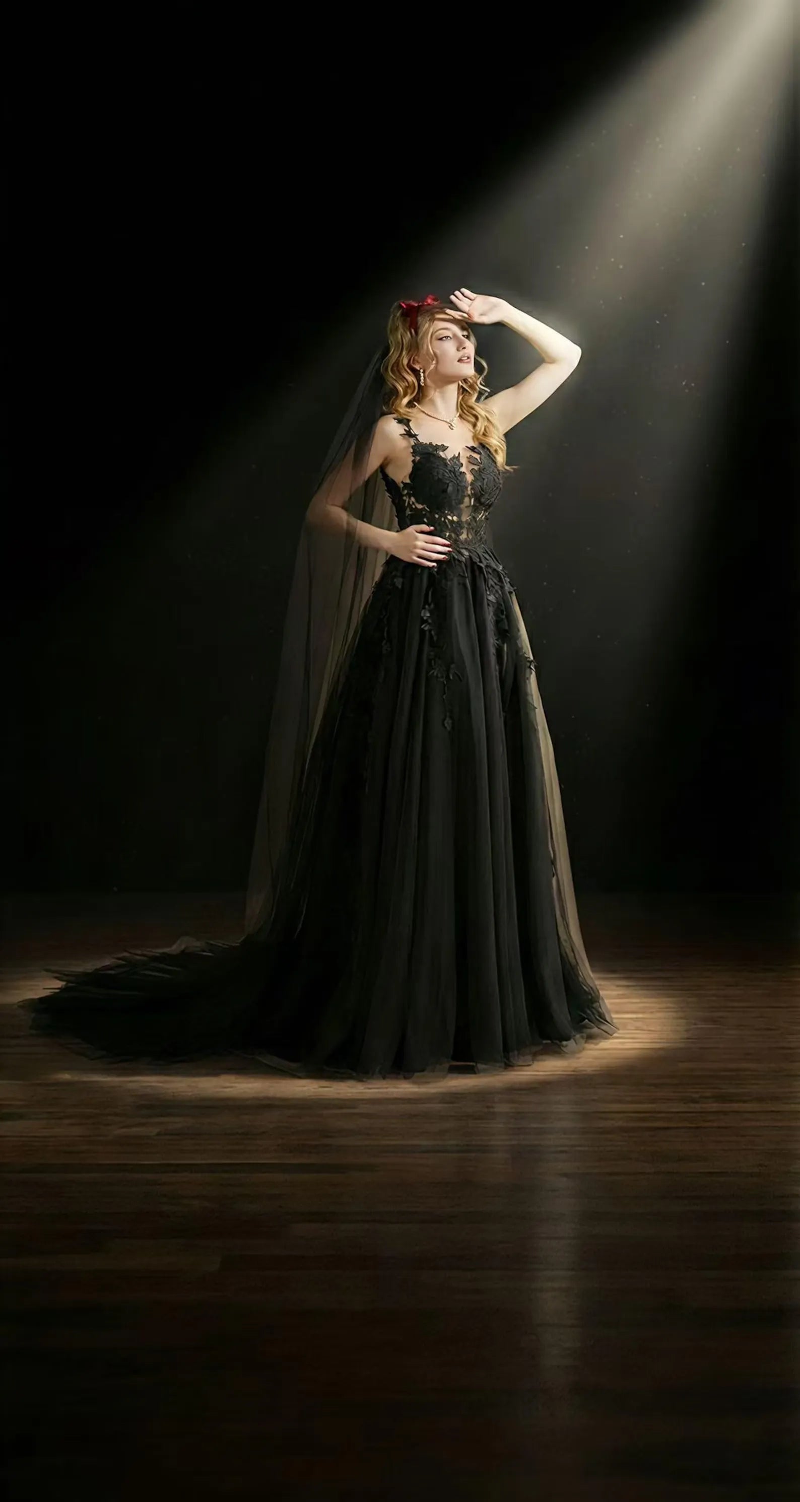Gothic Ballgown Wedding Dress For Bold Modern Brides Spaghetti Strap Lace Appliques Sheer Bodice