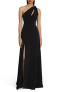 Graceful A Line One Shoulder Sleeveless Solid Back Floor Length Evening Dress