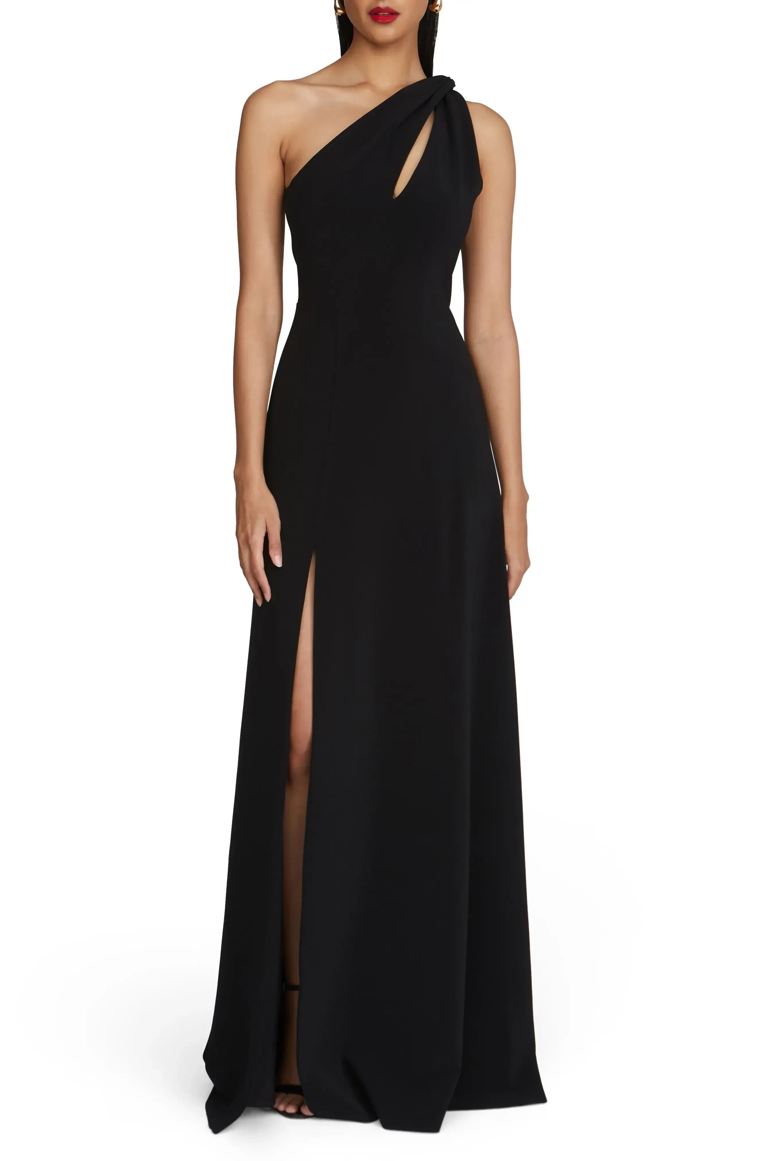 Graceful A Line One Shoulder Sleeveless Solid Back Floor Length Evening Dress