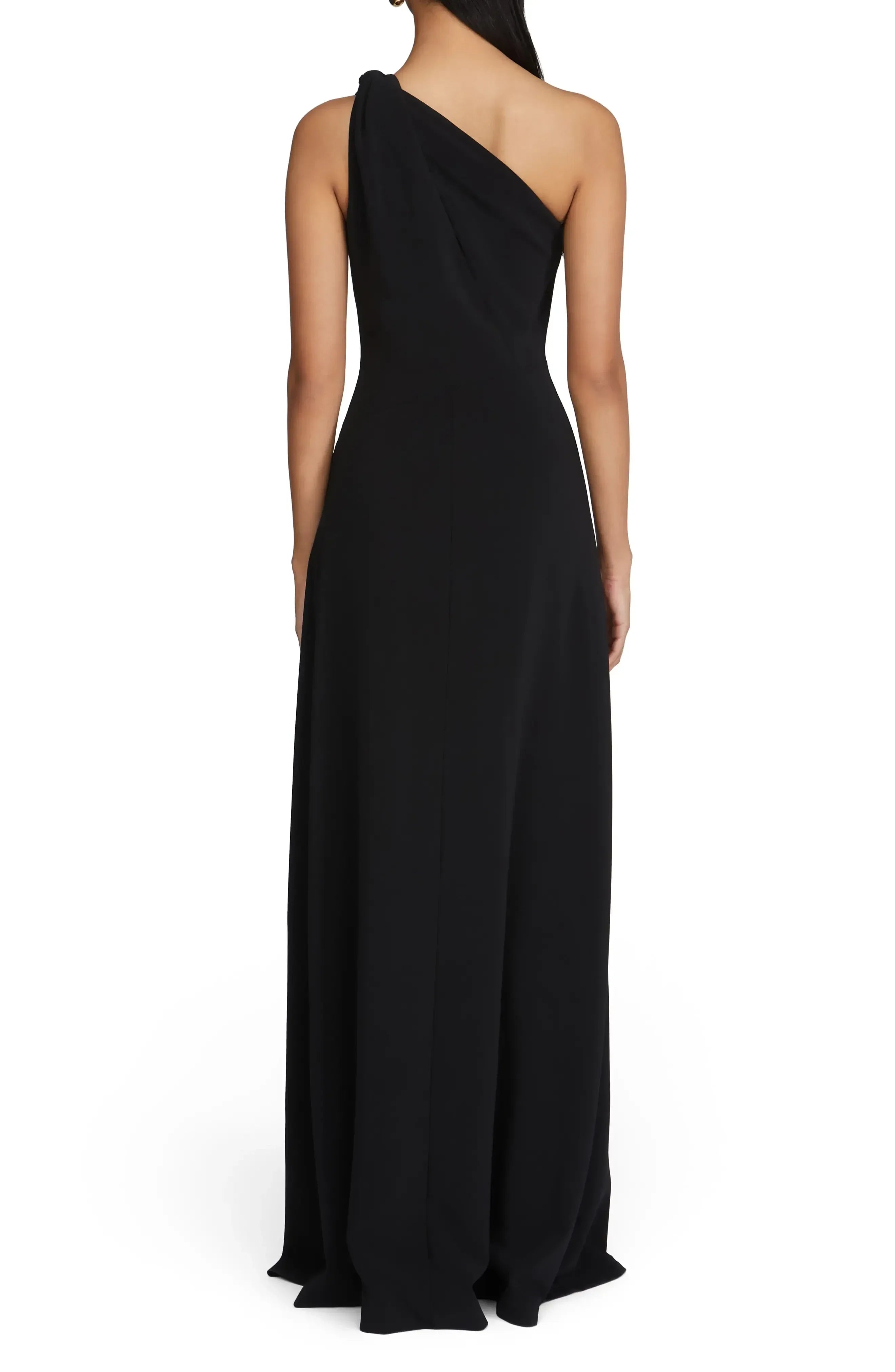 Graceful A Line One Shoulder Sleeveless Solid Back Floor Length Evening Dress