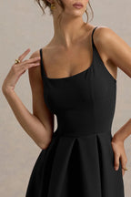 Graceful A Line Square Neck Sleeveless Zipper Back Floor Length Evening Dress