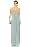 Graceful Column Strapless Sleeveless Open Back Floor Length Evening Dress
