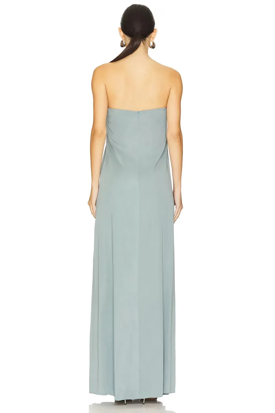 Graceful Column Strapless Sleeveless Open Back Floor Length Evening Dress